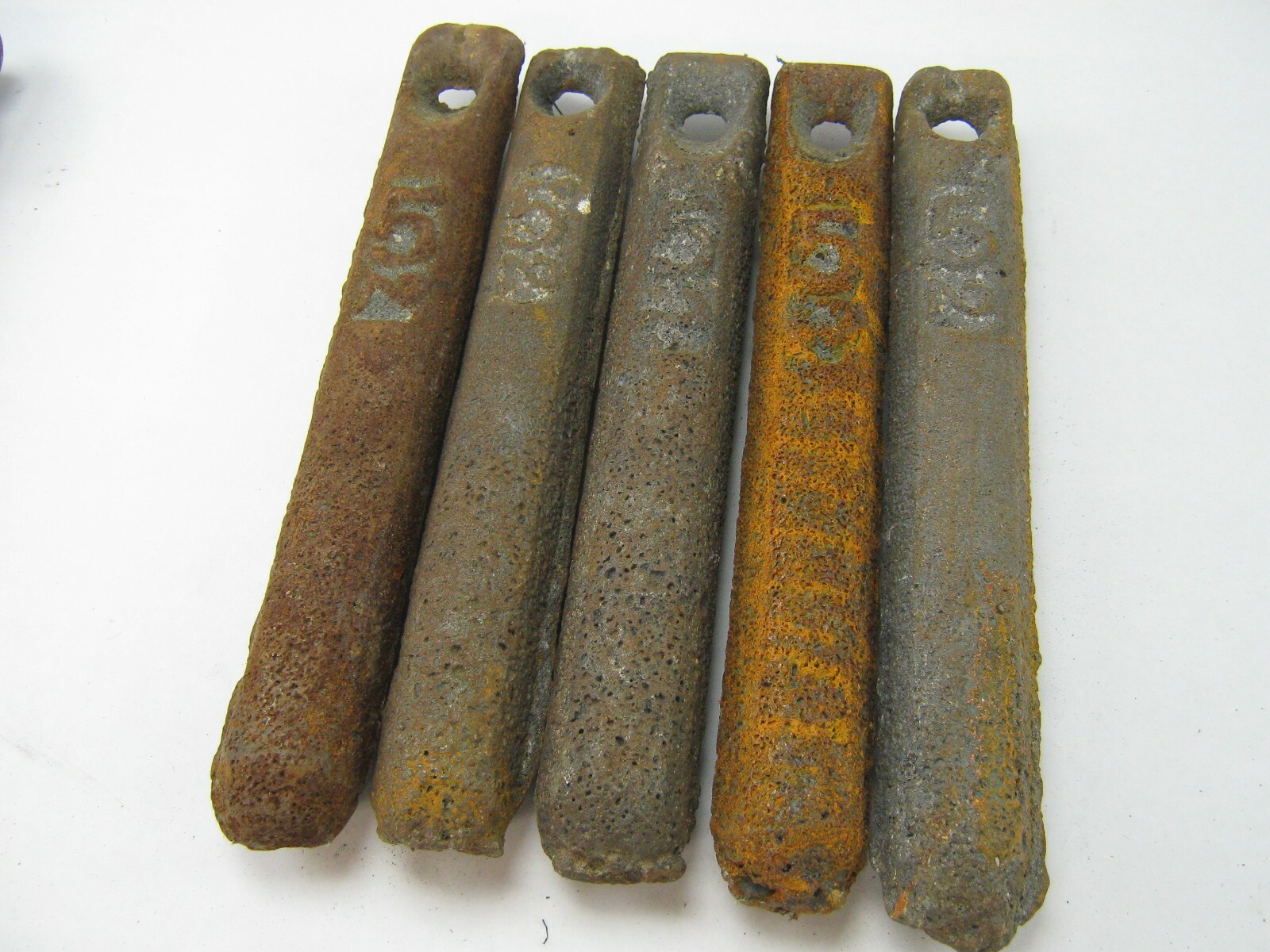 Lot of 5 Cast Iron Sash Window Weights 5 lbs 2 oz Free Priority Mail Shipping