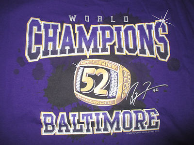 Super Bowl RAY LEWIS No. 52 BALTIMORE RAVENS World Champions