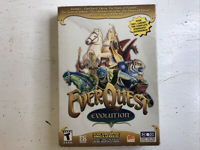 EverQuest Evolution PC CD ROM Big Box Vintage Video Game 2003 With Maps