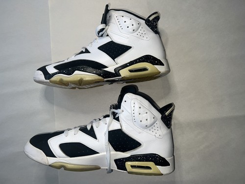 AIR JORDAN 6 VI RETRO USED SIZE 14 OREO WHITE BLACK 384664