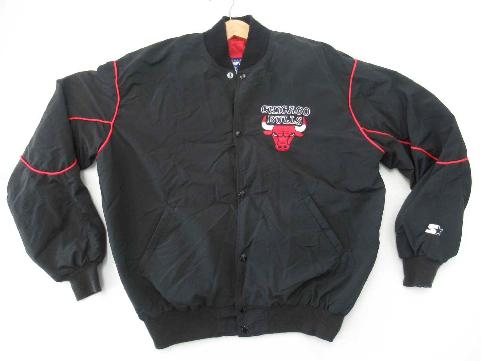 Starter Chicago Bulls ジャケット L/G/G Men's Chicago Bulls Starter Red Captain Oxford Full-Zip Jacket