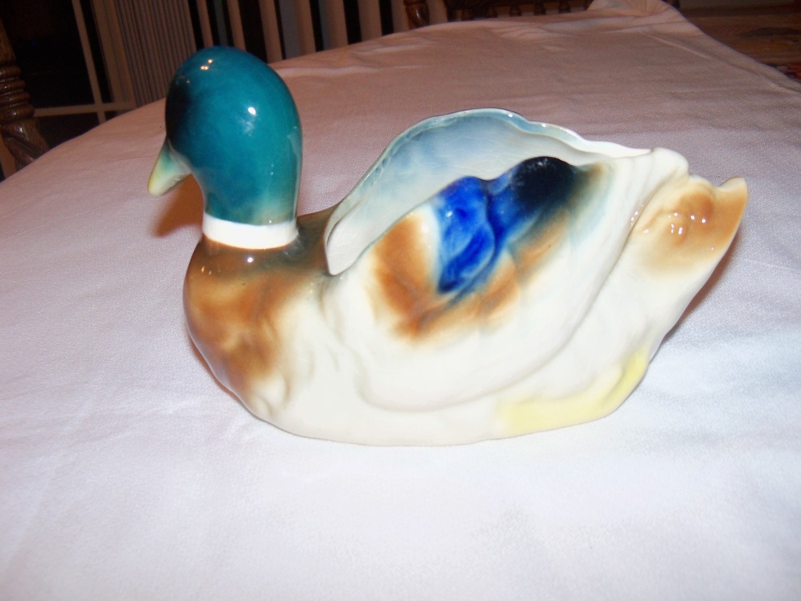 Vintage Duck Mallard Wood Ceramic High Gloss Pottery Planter Royal Copley?