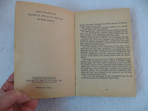 Marion Zimmer Bradley DOOR THROUGH SPACE / SEVEN FROM THE STARS  2 Ace Double