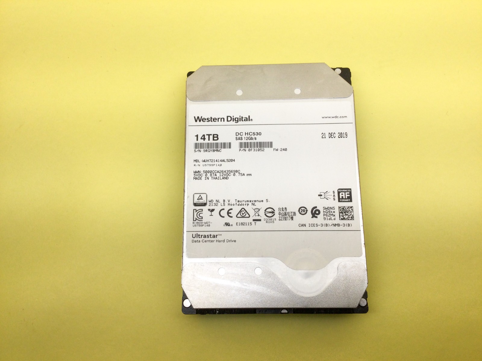WD HGST Ultrastar DC HC530 14TB 7200rpm 3.5in SAS 12Gbps HDD