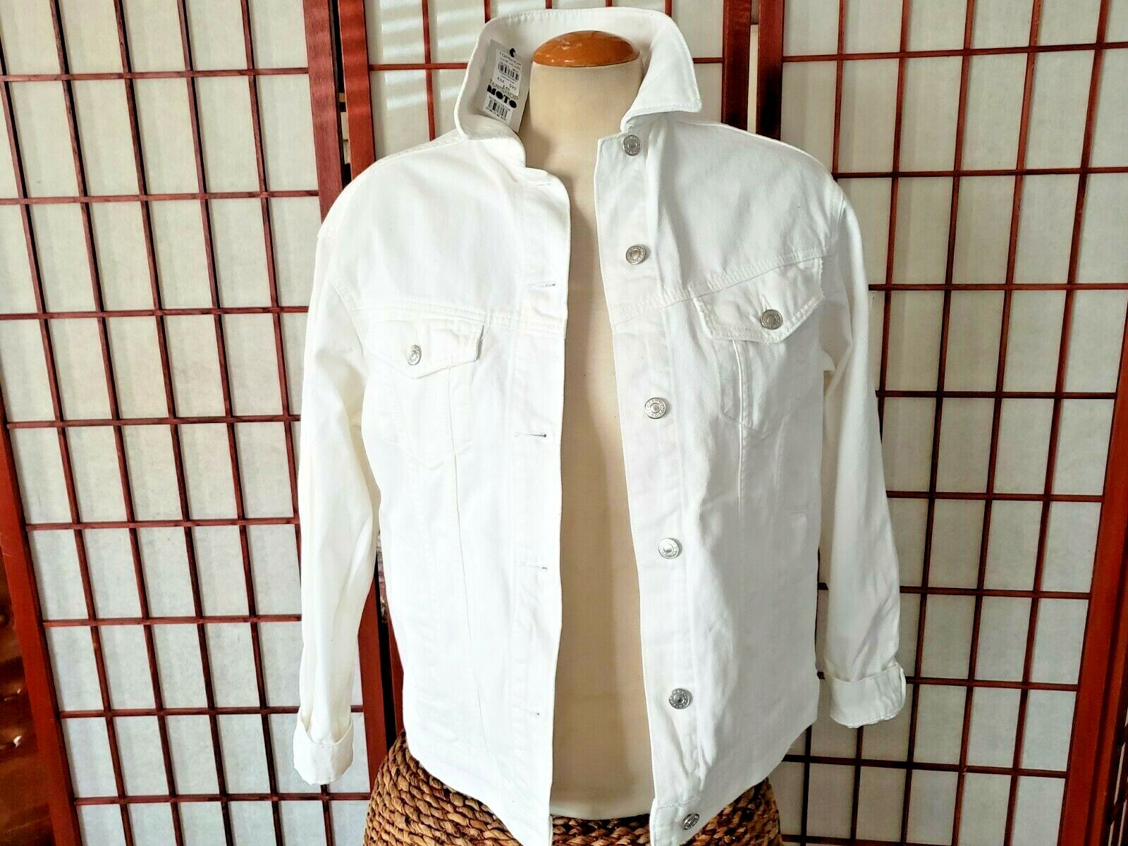 ジャケット・アウター HTH over denimjacket&tuck widedenimpants Structured Faded Denim Jacket & Jeans Set