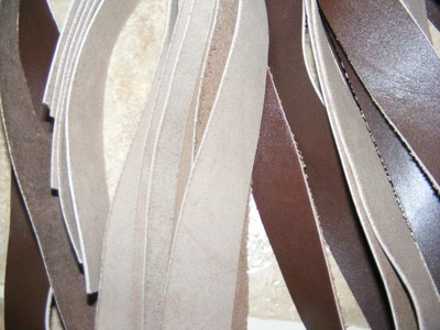 25 Medium Weight Brown Leather Strips - Strap