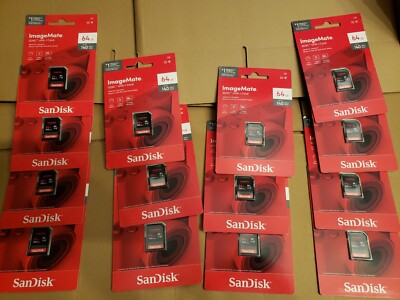 lot of 14  Sandisk ImageMate SDXC UHS-I 100MB/s 64GB Memory Card - NEW 