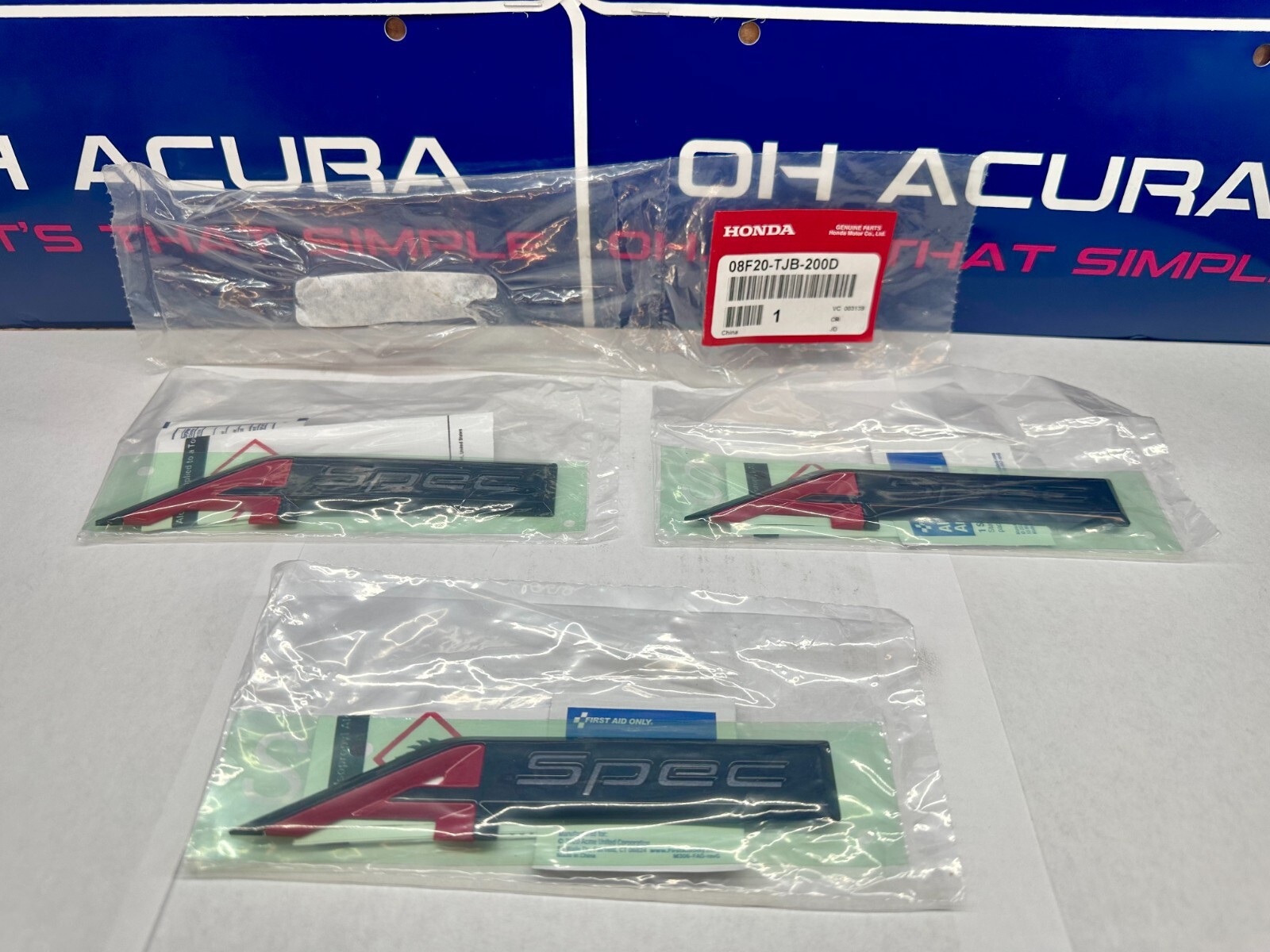 ACURA RDX 2022-2025 BLACK A-SPEC EMBLEM KIT GENUINE OEM PART