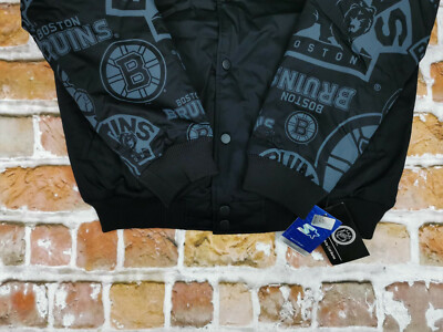 STARTER BOSTON BRUINS STARTER VINTAGE BOMBER USA NHL JACKET RETRO BEARS GREEN: L