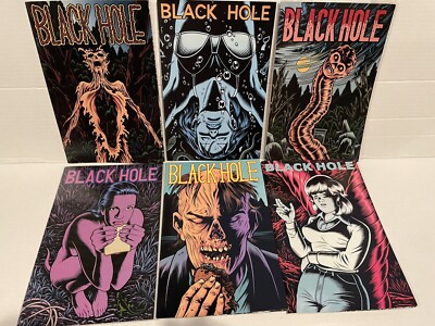 Black Hole Comics Lot 1-6 Kitchen Sink Fantagraphics Exc. 1st Prints!