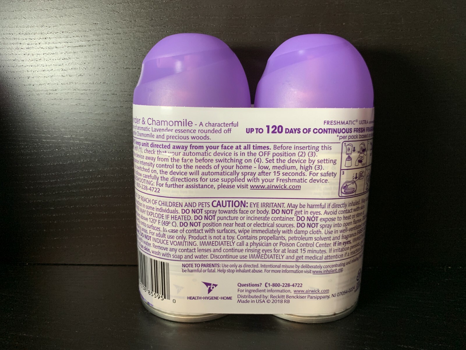 Lot of 4: NEW 2-Pack Air Wick Freshmatic Spray Refills Lavender Chamomile 6.17oz