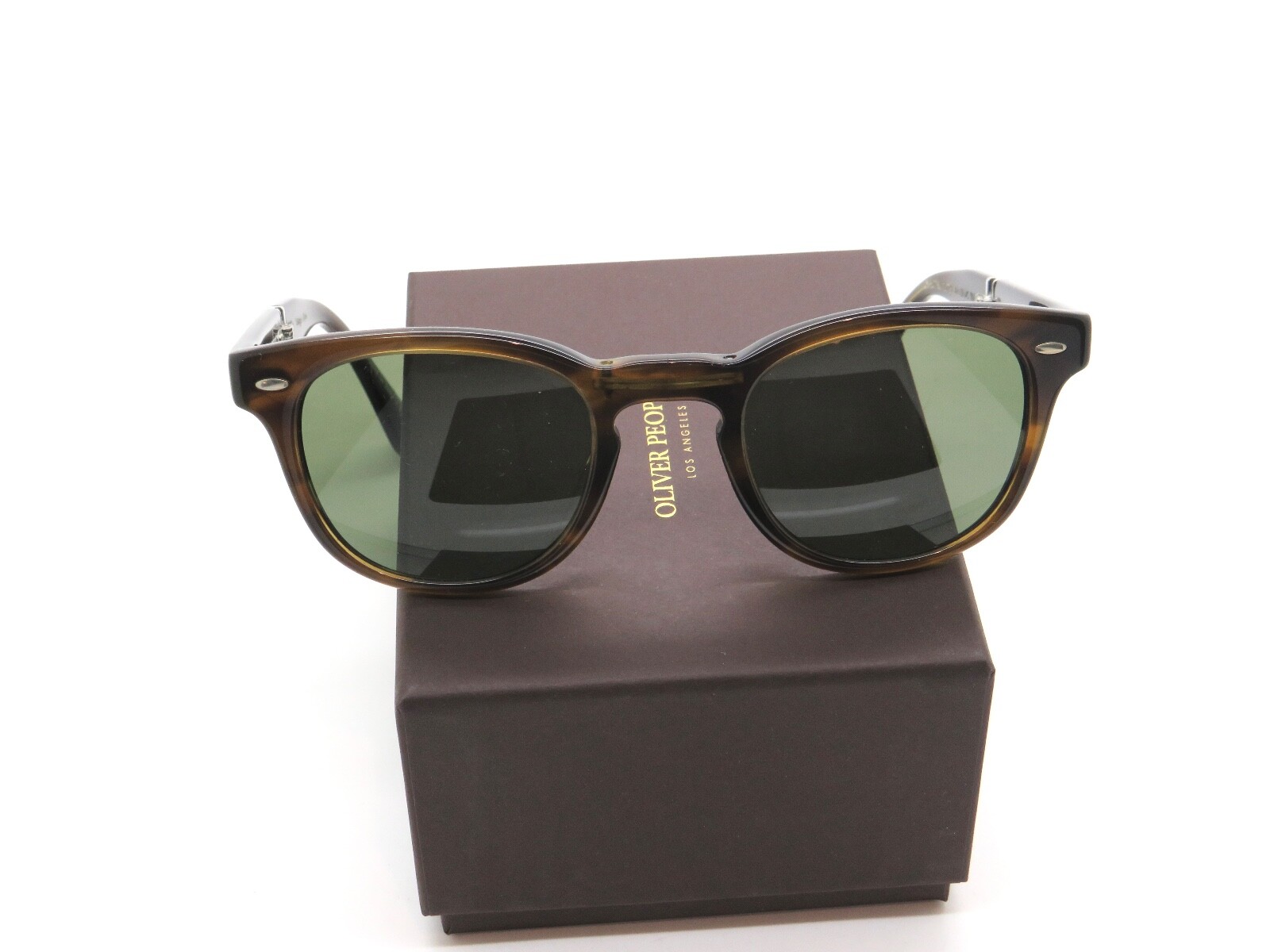 Pre-owned Oliver Peoples Sheldrake 1950 Ov5471su 167752 Bark/g-15 47mm Folding Sunglasses In Green