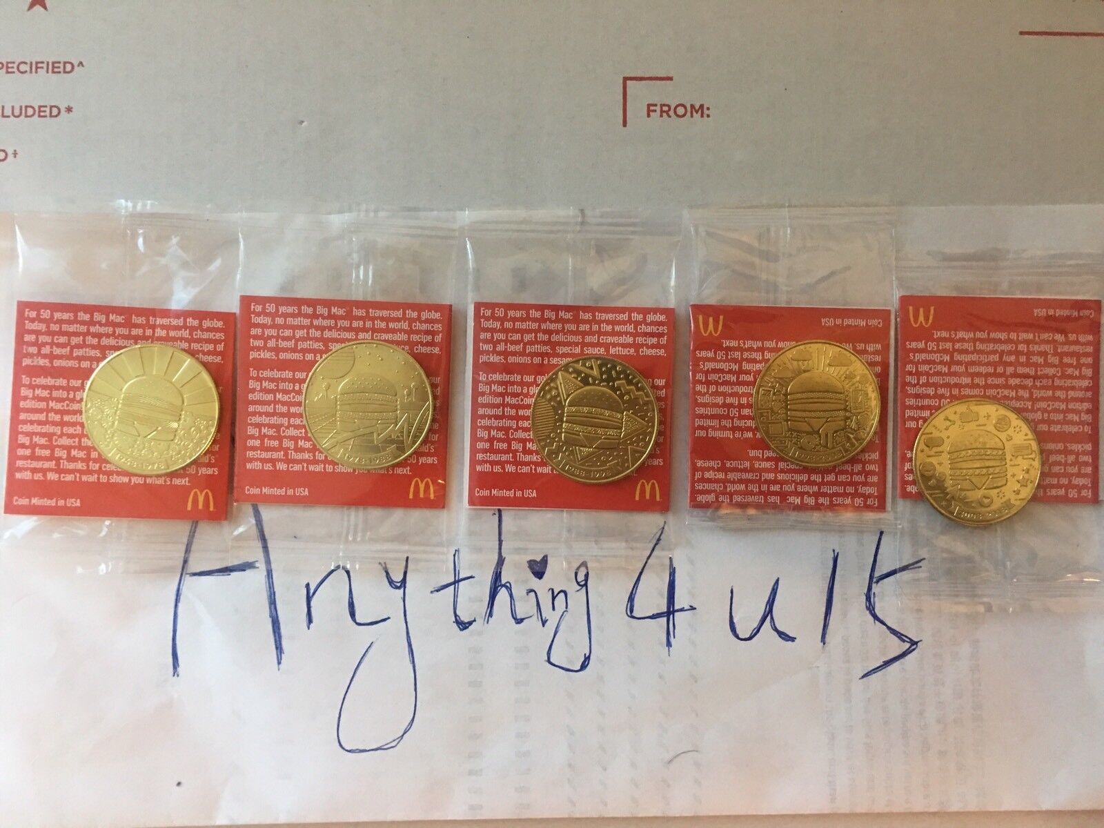 McDONALDS BIG MAC 50th ANNIVERSARY COIN MACCOIN MACCOINS McDONALDS BIG MAC 50th ANNIVERSARY COIN MACCOIN MACCOINS