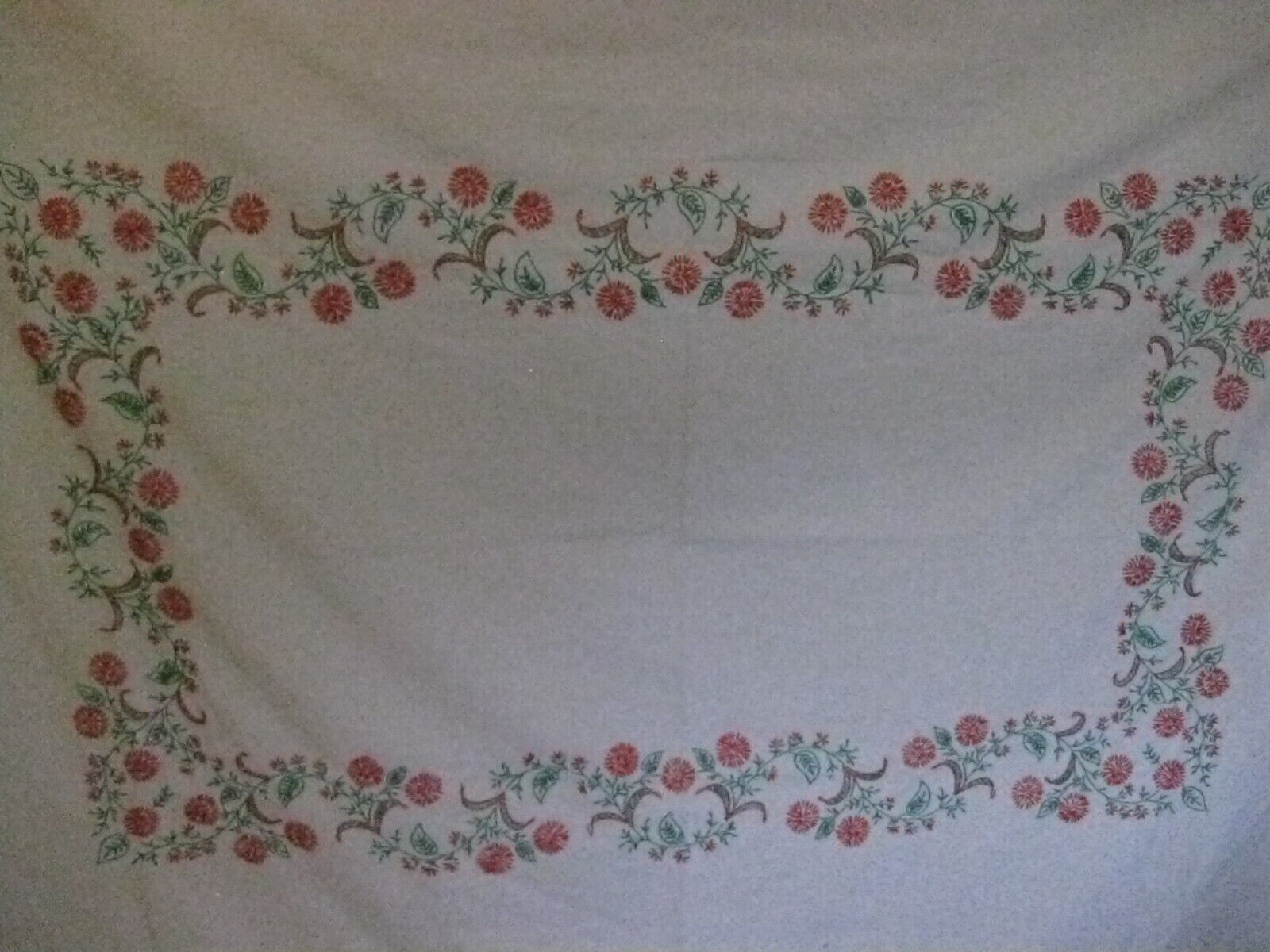 Vintage Tablecloth Hand Embroidery Embroidered Rectangle 58