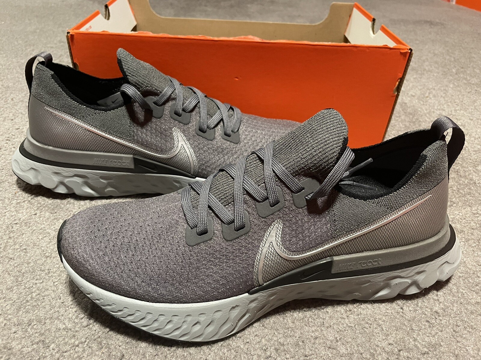 nike react infinity run flyknit iron grey