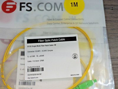 lot of 9 (1M) SC/APC-SC/APC Singlemode Simplex Fiber Optic Patch Cable 1M NEW
