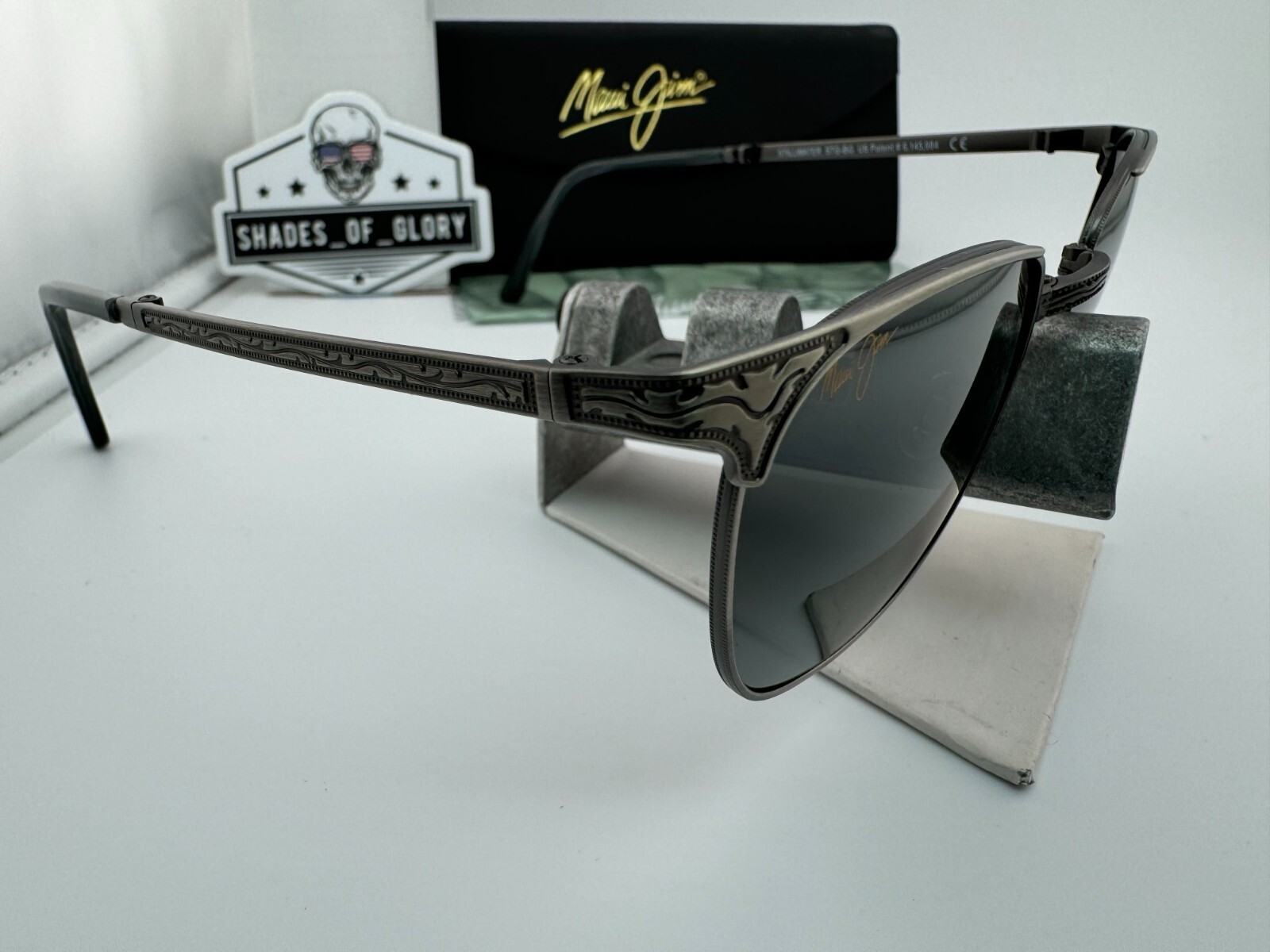 Pre-owned Maui Jim Stillwater Mj 706-17c Pewter Neutral Grey Polarized Folding Sunglasses