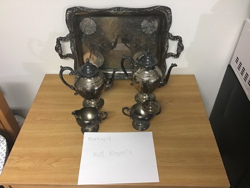 Lot Of 12 Antique Tea Set Platter Silverplate (WM Rogers,Eales,MFG Corp,Unknown)