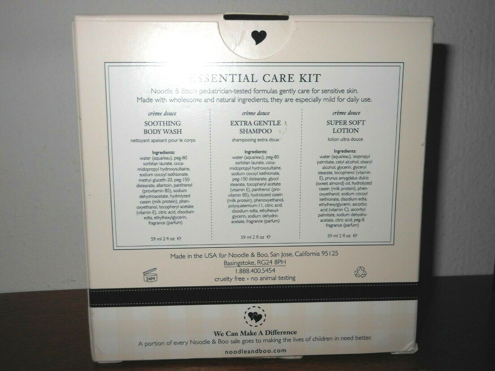 NIB Noodle & Boo Essential Care Kit: Soothing Body Wash, Shampoo, Lotion