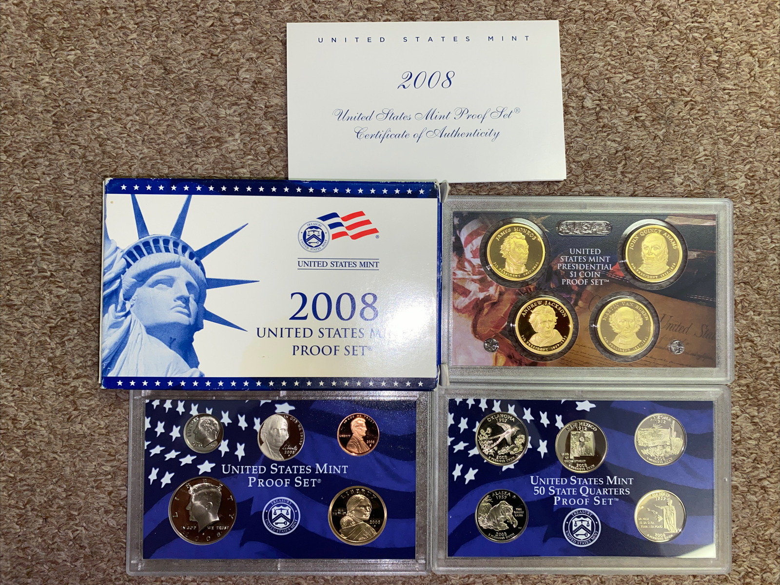 コレクション US Quarters Proof Set 2005 2008-20012 2008 S US Mint Quarters Proof Set OGP at Amazon's