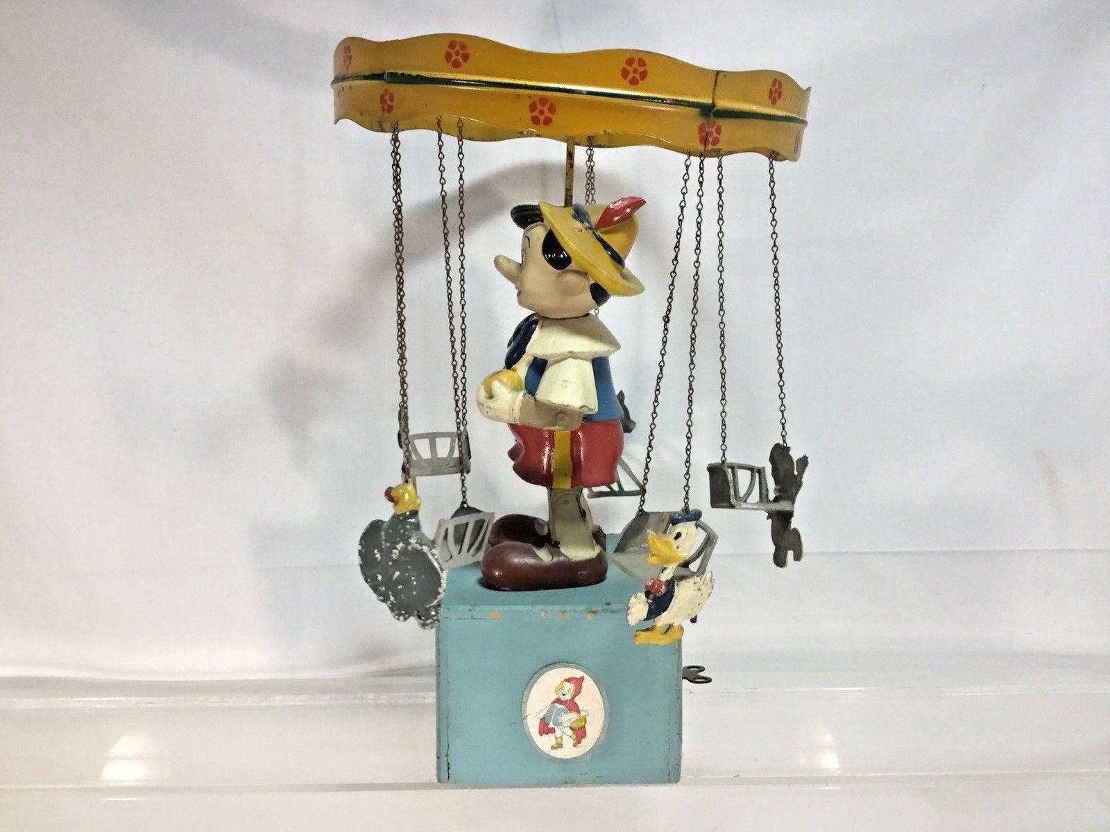 1950s Jouets Creations Of France Pinocchio Windup Carousel Music Box