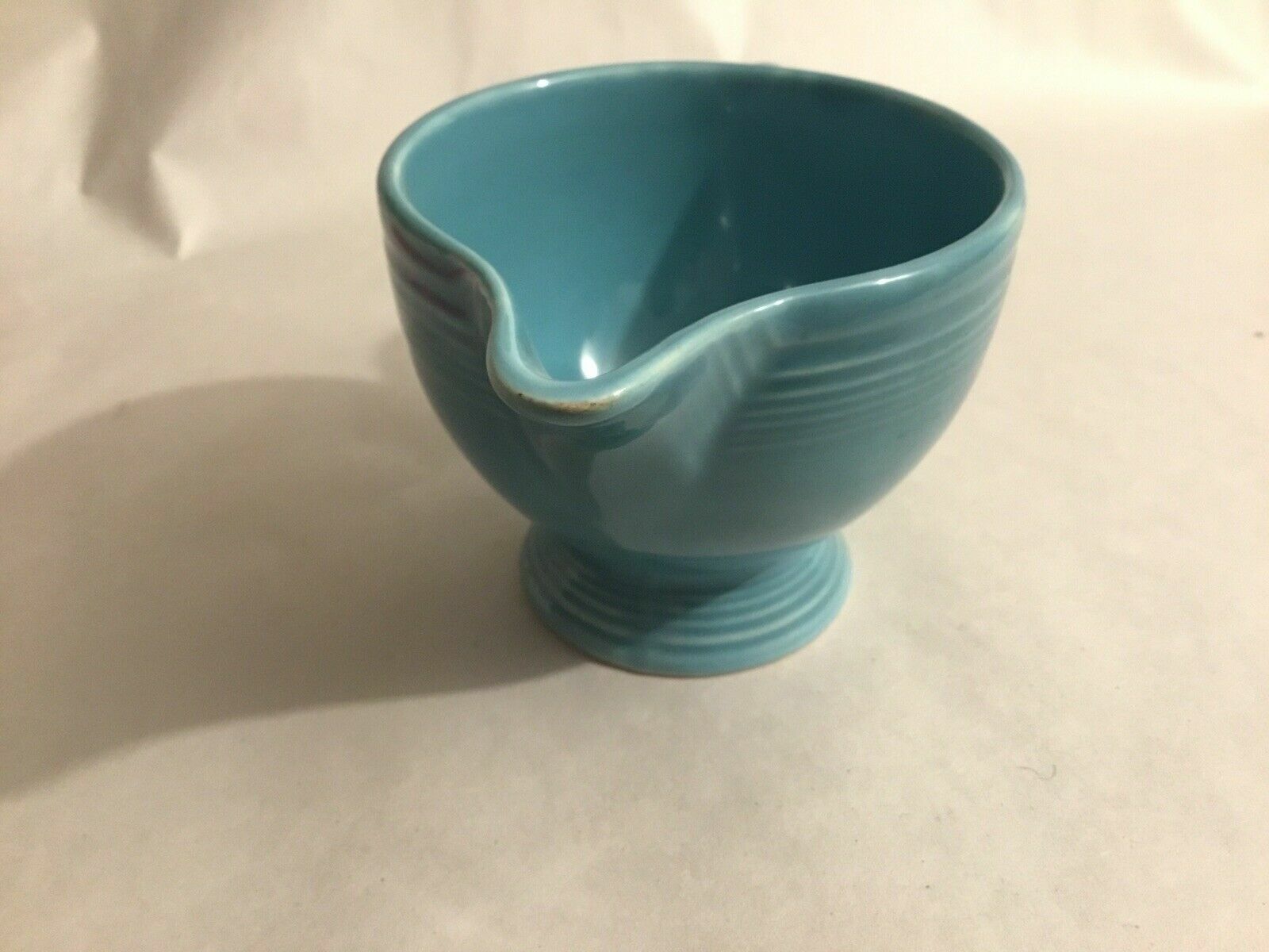 OLD VINTAGE 1936 Turquoise  FIESTA RADIOACTIVE RING HANDLE CREAMER FIESTAWARE