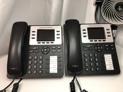 (Lot of 2) GRANDSTREAM GXP2130: 3 Line HD IP Phone w/ Display-VoIP Bluetooth EHS
