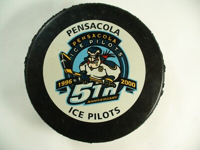ECHL Pensacola Ice Pilots Adams Inglasco Official Game Hockey Puck Collect Pucks