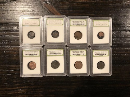Group Lot of 30 Slabbed Ancient Bronze Coins Roman Greek and Spanish Pirate