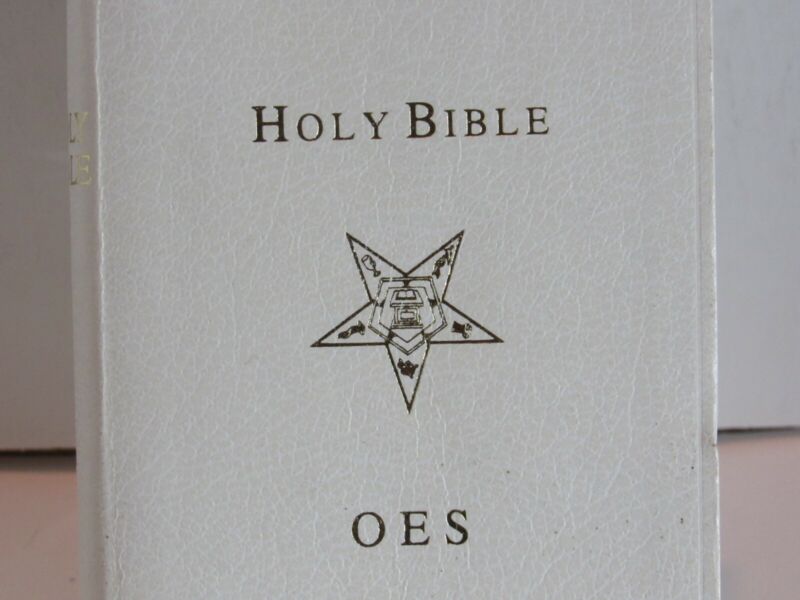 Order of the Eastern Star OES Holy Bible White KJV Compact Mason Masonic 