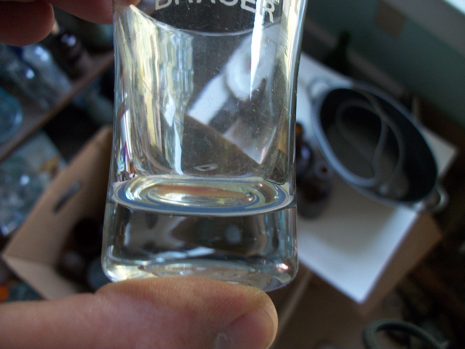 WILD CHERRY BRACER ACID ETCHED 1890S ERA MEDICINAL DOSE SHOT GLASS