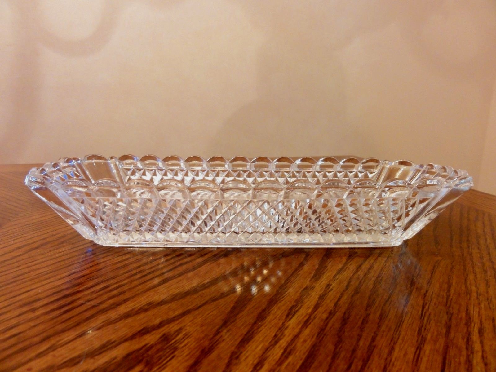 Antique French BACCARAT Late 19th Century Hand Cut Crystal Jewelry Dish Signed