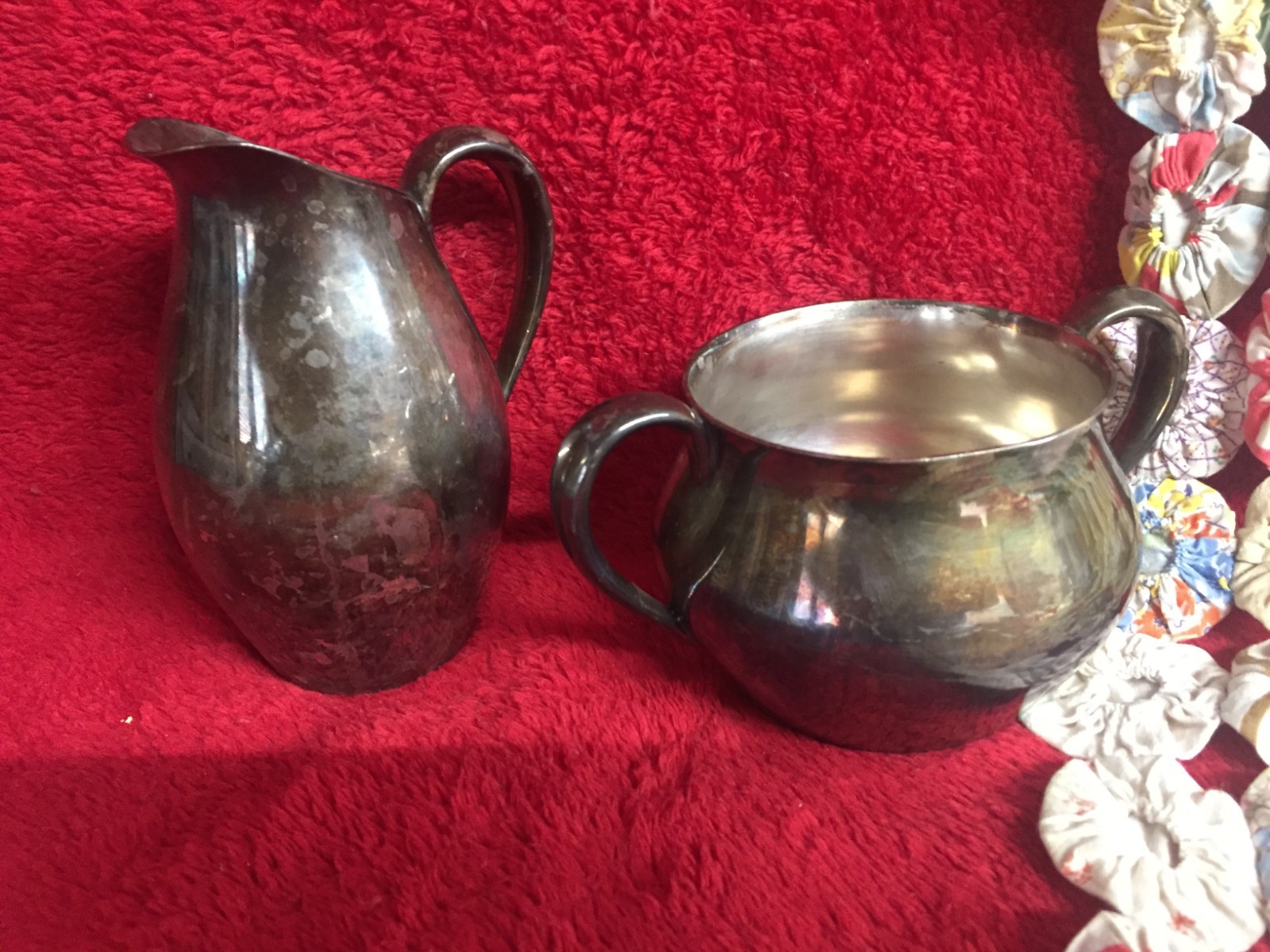 Vintage Reed & Barton Americana Silver Plate Holloware Creamer & Sugar Bowl