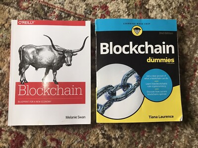 Lot  of 2 Blockchain Tech Books - For Dummies & Blueprint for a New Economy