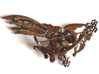 Antique Georgian Rose Cut Diamonds on Gold Trembler Brooch