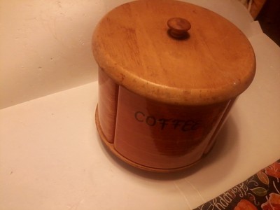 VINTAGE CANISTER SET Esmond 4 Section on Lazy Susan  1950's