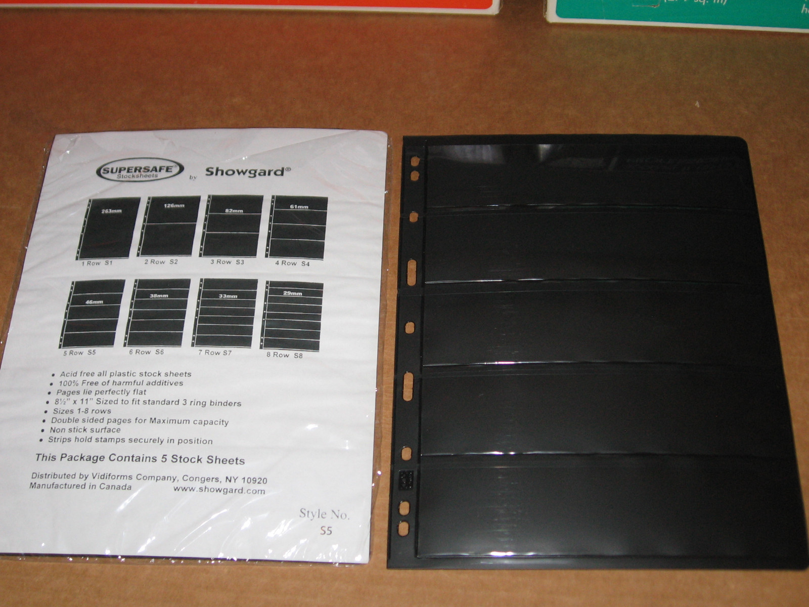 IcolorGifts- Stocksheet Model 5 (5Rows) For US Stamps. Retire Glassine Envelopes