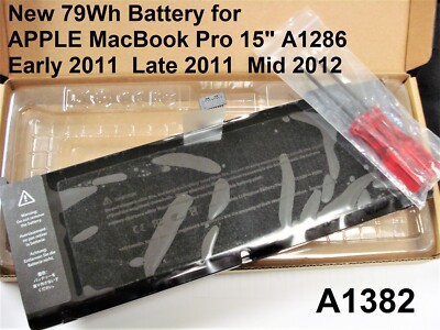 NEW 79Wh Battery A1382 for APPLE MacBook Pro 15'' A1286 Early Late 2011  Mid 2012
