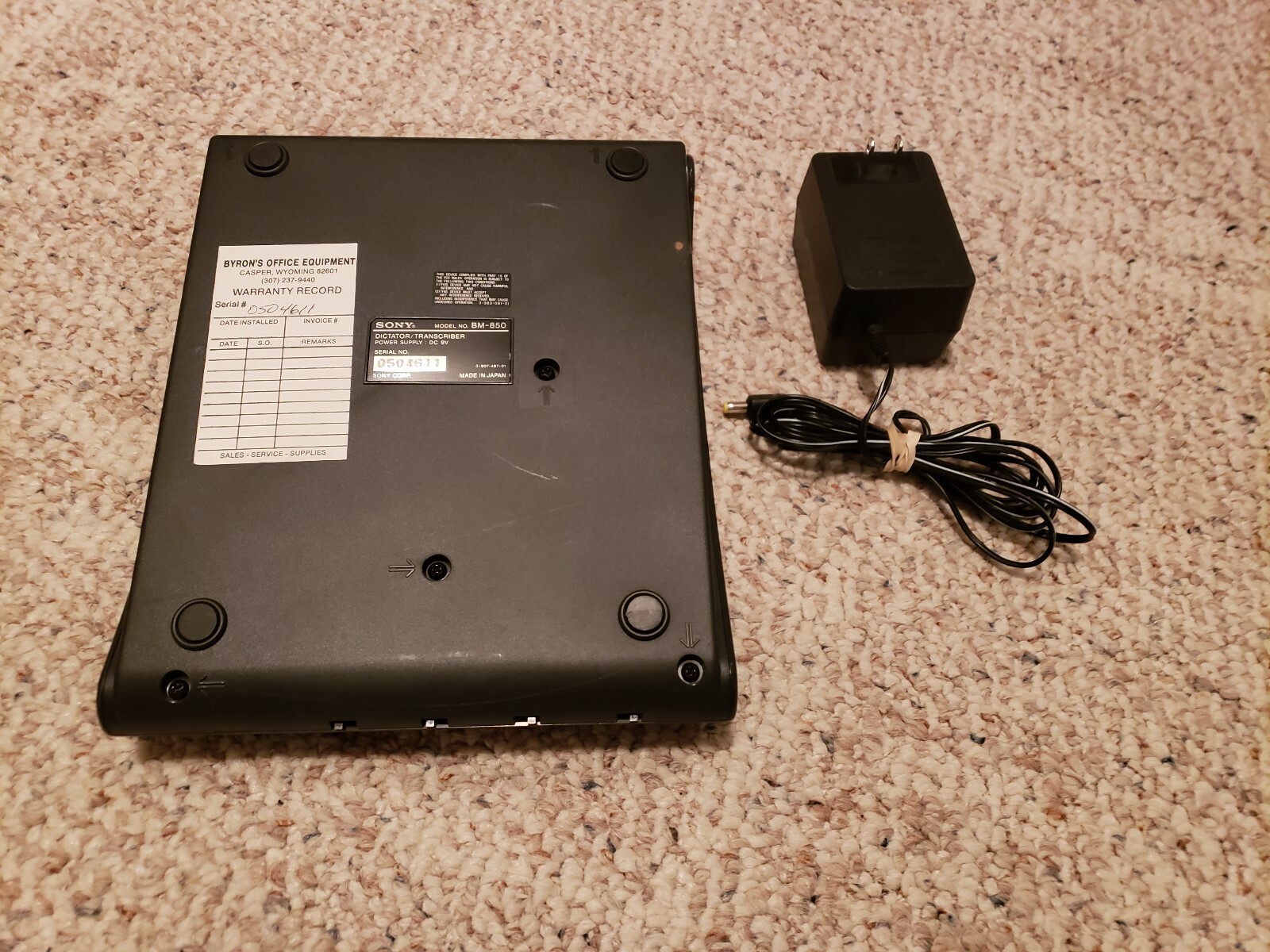 SONY BM-850 Microcassette Dictator/Transcriber TESTED WORKS