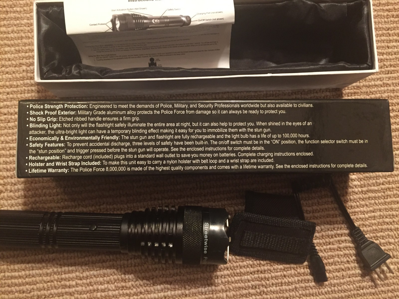 Police Force 8,000,000 Tactical Stun Flashlight by Street Wise