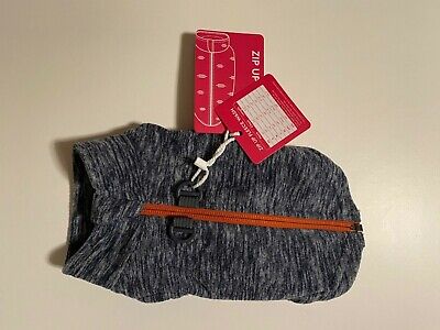 Gooby Zip-Up Step-in Fleece Dog Vest XS Gray and Orange NWT 11'' for Small Dogs
