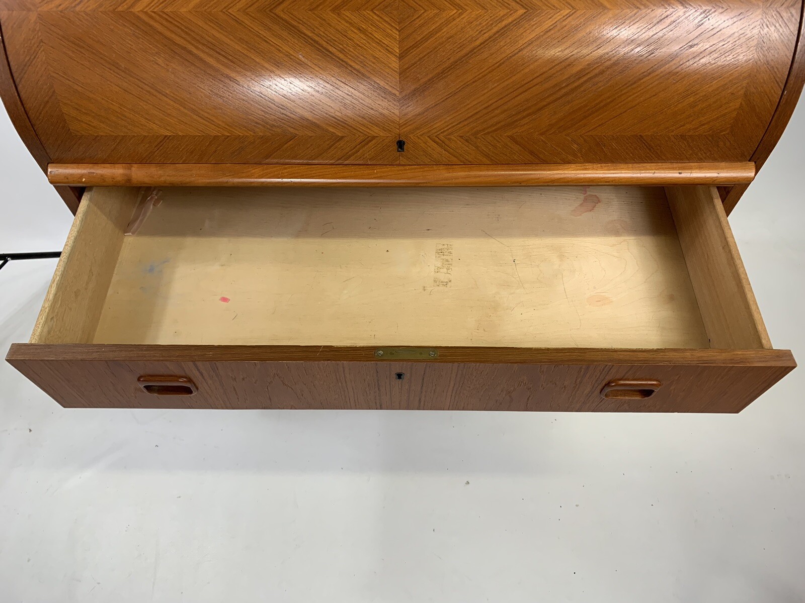 Mid Century Modern Teak Secretary Desk Ostergaard Rolltop Desk