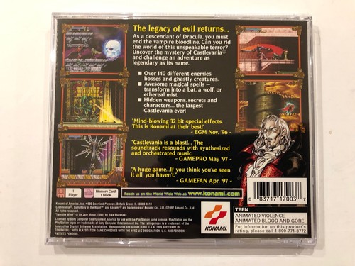 Castlevania : Symphony of the Night [ Sony Playstation ] PS1,Complete • VG •