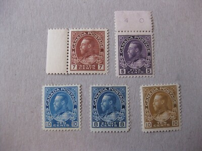 Canada stamp George V 1922 MH selection