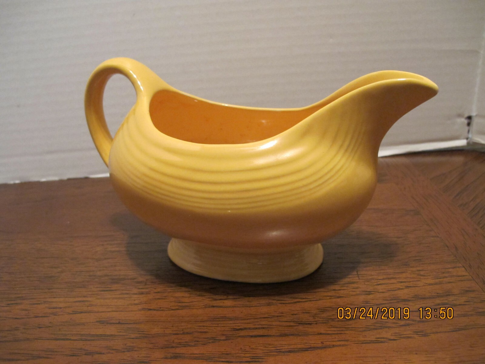 Fiesta Ware Yellow Gold Gravy Boat Bowl Creamer Dressing EXCELLENT