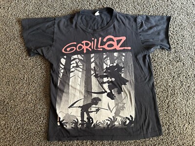 RARE Vintage Y2K 2010s Gorillaz T-Shirt Tultex Size Small S  Black *Issues*