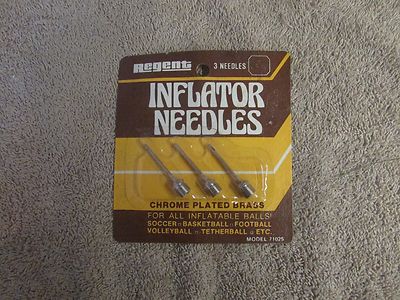 Regent Inflator Needles - 3 Pcs. - Chrome Plated Brass - Basketball/Soccer (G 9)