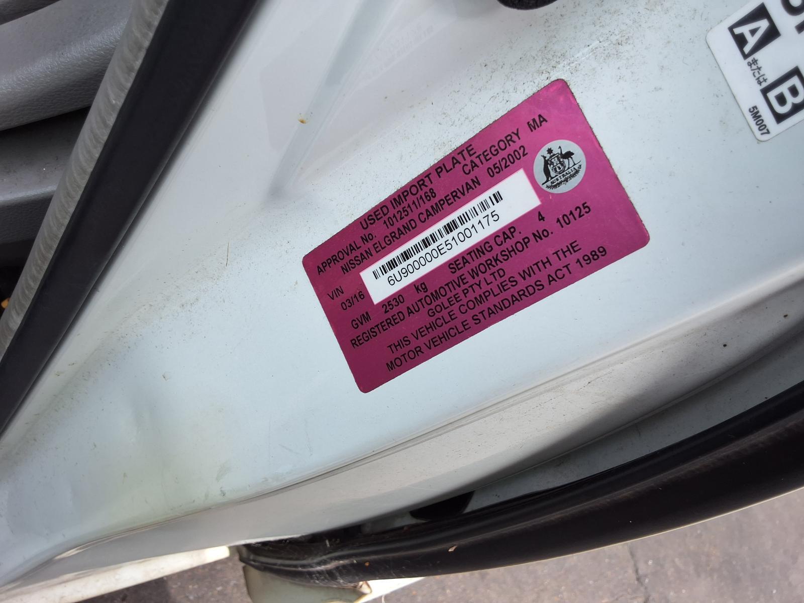 2002 Nissan Elgrand 2002-2010 RIGHT FRONT DOOR E51 HIGHWAY STAR TYPE (W/ MOULD) 05/ image 9