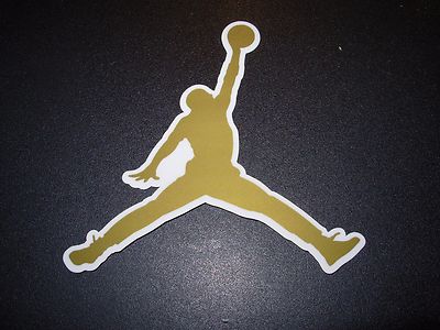 NIKE Sticker JORDAN GOLD JUMPMAN Swoosh Logo 4.25