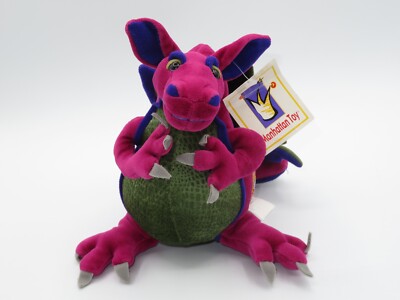 Manhattan Toy DANTE DRAGON Royal Renaissance 8'' Stuffed Animal Plush 2001 Purple